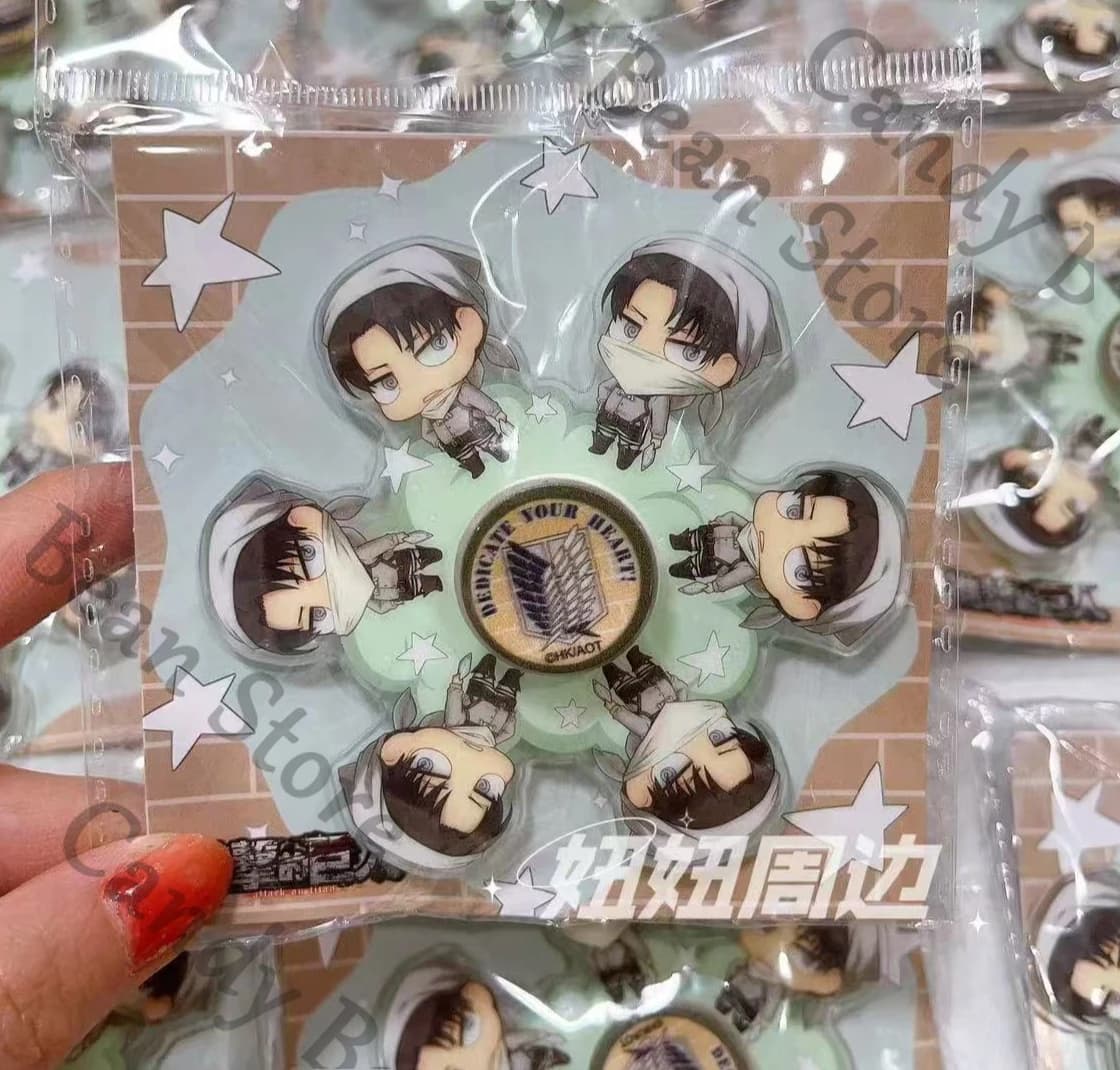 Anime Genuino Attacco su Titano Levi Ackerman Cosplay Acrilico Fidget Spinner Cartoon Fidgets Spinning Finger Spinner Regalo di Natale