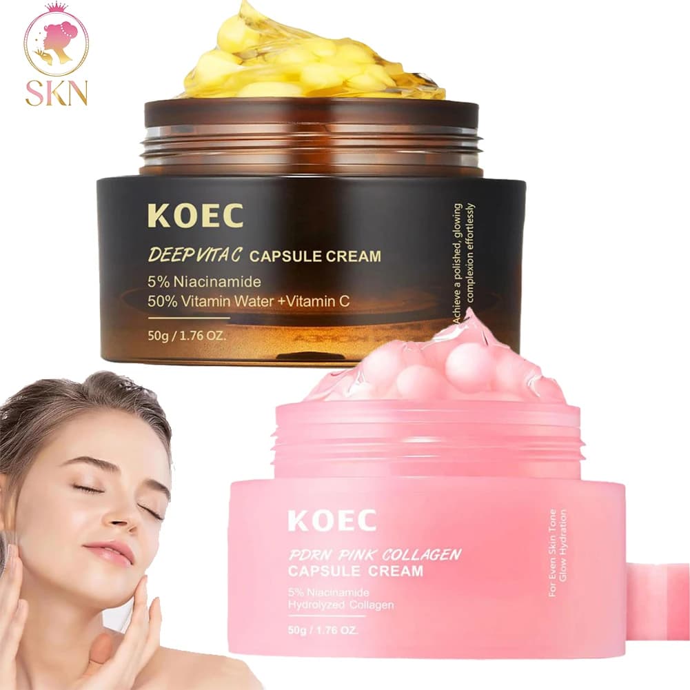 KOEC Cream in Collagen Capsules 5% Niacinamide VC Hydrating Gel Cream Long-Term Nutrient for Skin Delicate Care
