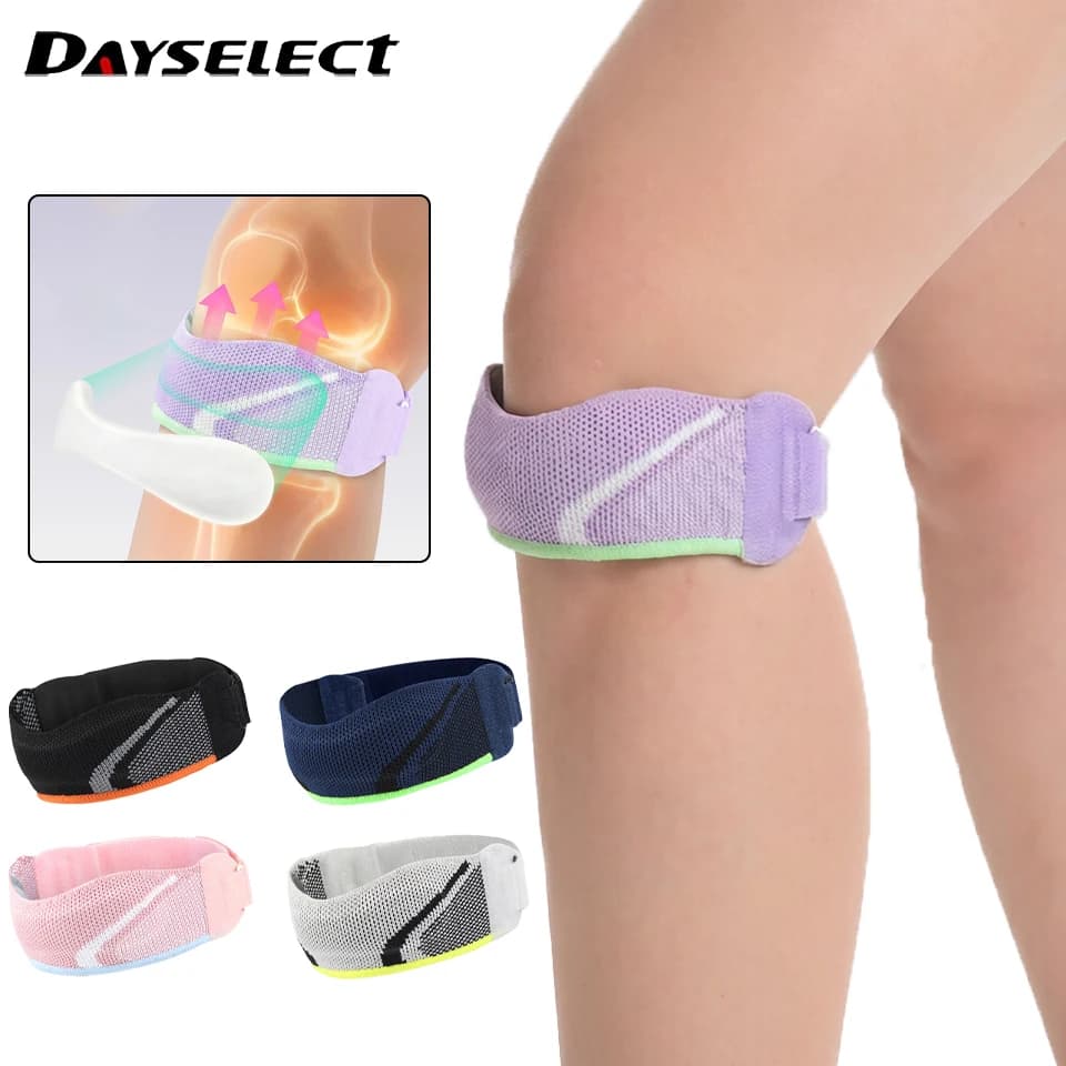 1 Pezzo Fascia per Ginocchio Sportiva Regolabile, Protezione per Rotula, Supporto Ammortizzante per Ginocchio, per Corsa e Basket, Unisex