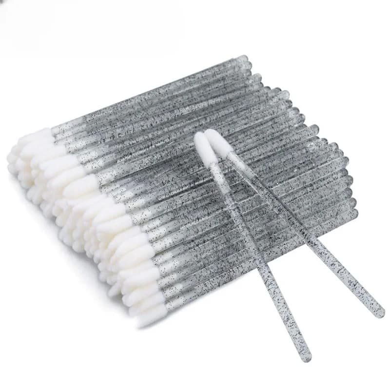 CNKESS Wholesale 50 pcs Use And Drop Cosmetic Lip Brush Polished Bacchette Pen Cleaner Apply Brushes for Makeup Tools