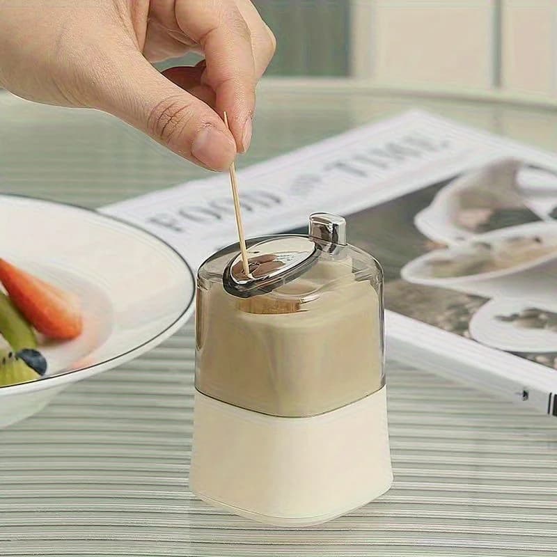 Automatic Toothpick Dispenser 4pcs - Pop-Up Kitchen Storage Box with Clip - Portable Camping & Home Toothpick Holder