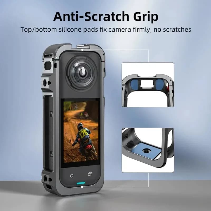 Protective housing for action camera Protective housing with cage with cold slip support for accessories Insta 360 X5