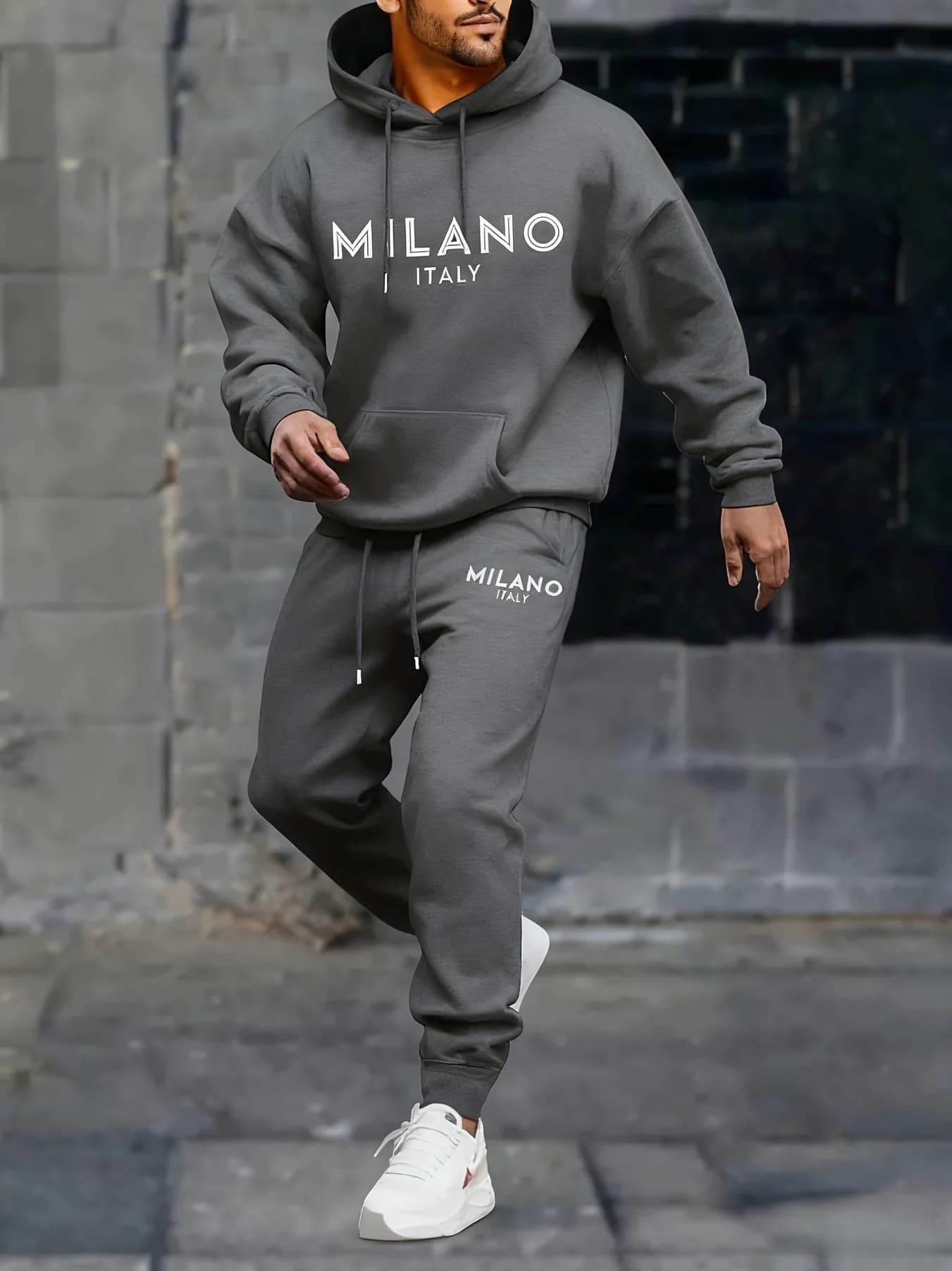 men's fashionable casual velvet hoodie set two-piece sports set high-quality warm casual promoting the latest hot selling items