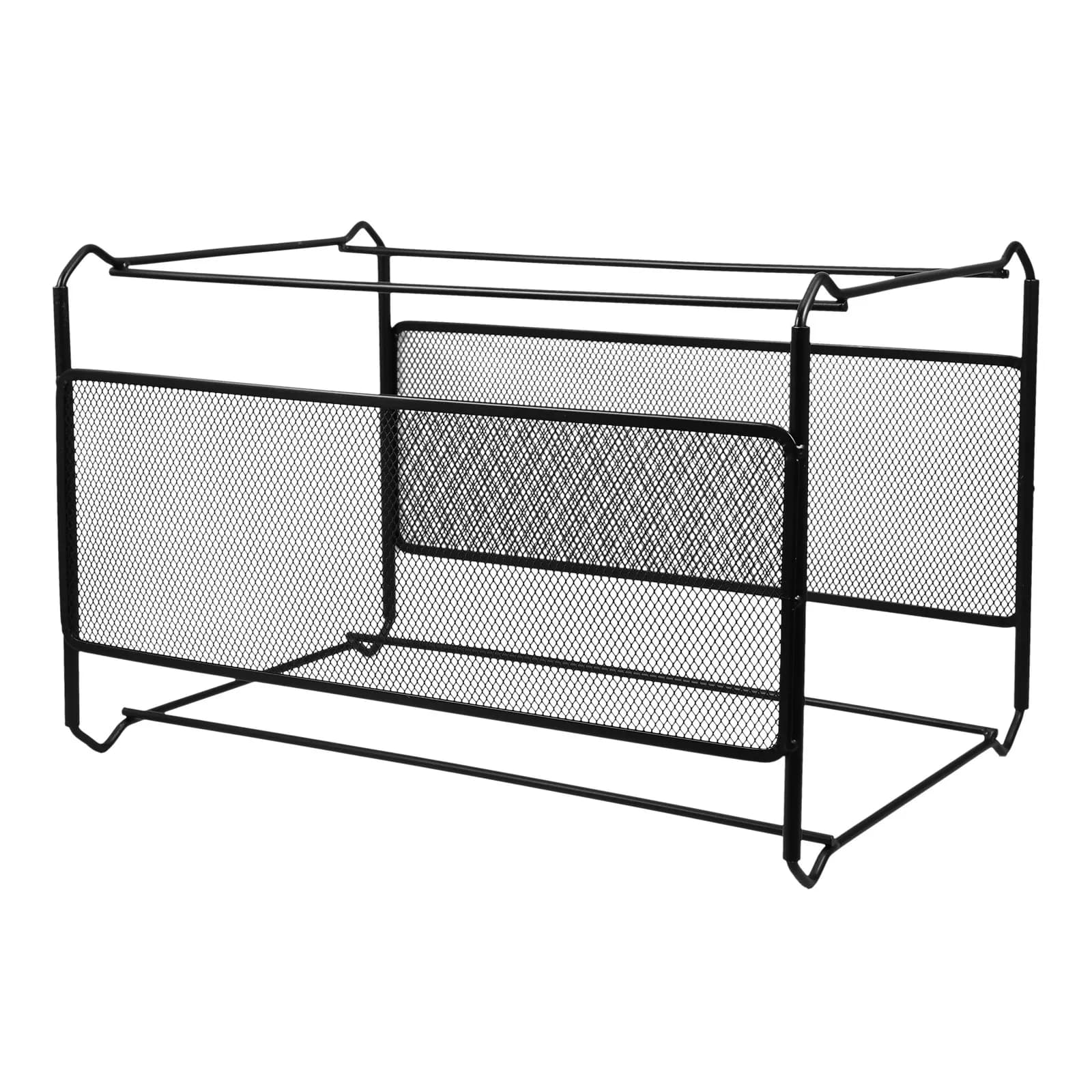Iron Mesh File Holder Desktop Book Organizer Storage Rack for Office School Home Use Document Magazine Folder Organizer
