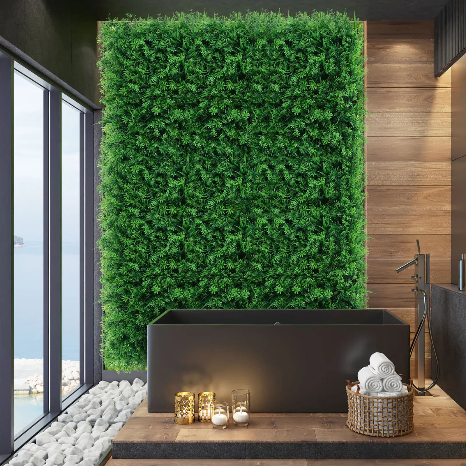 1 Piece Artificial Wall Plant, Realistic Decoration for Background, Home Ornament, Garden, Aquarium, Party