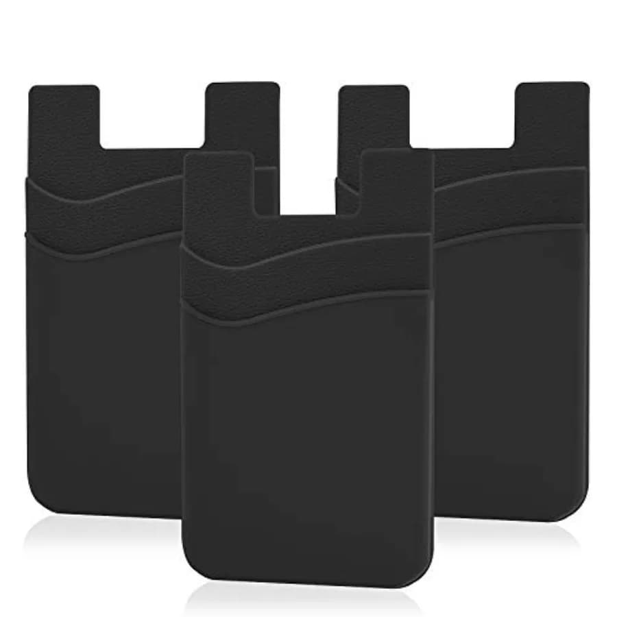 Cell Phone Wallet, Silicone Adhesive Stick-on Phone Card Holder for Credit Card, Id Holder Wallet Pouch Sleeve Pocket Compatibl