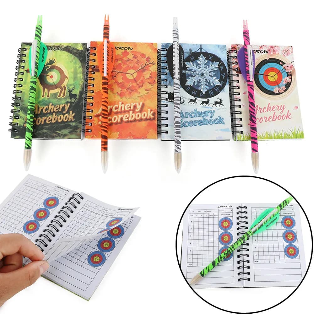 Libro segnapunti per tiro con l'arco Penna nera 50 Quaderno contrassegno di carta Libro di punteggio per competizione bersaglio Quaderno per esercitazioni di allenamento per tiro con l'arco