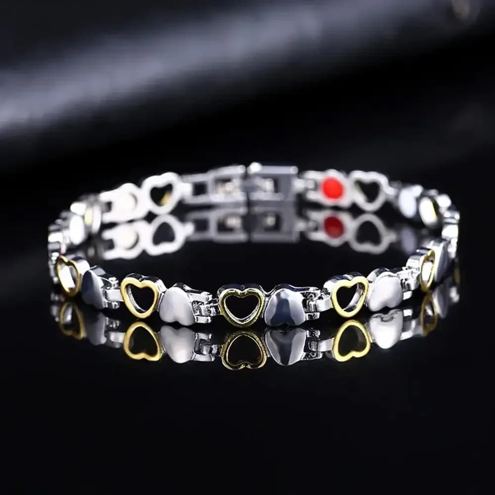 Braccialetto Magnetico a Forma di Cuore in Acciaio, Accessorio di Moda per la Salute e la Perdita di Peso, Unisex