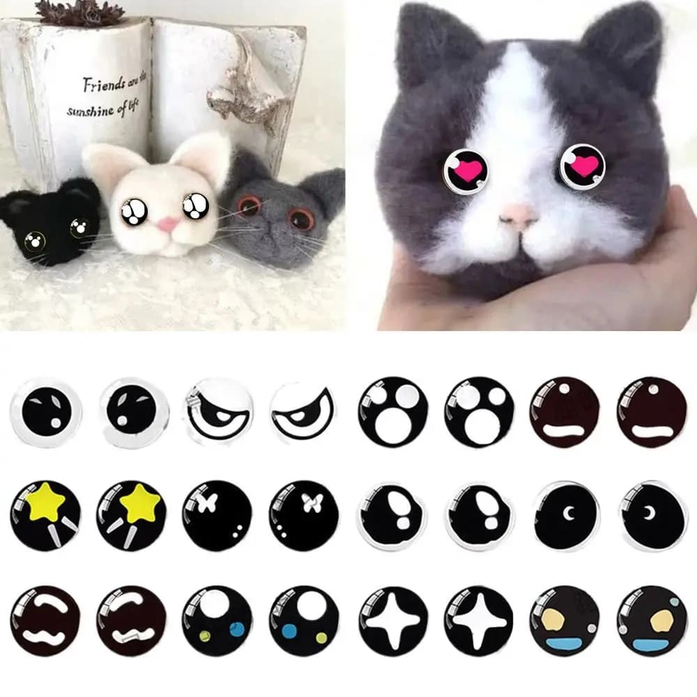 10 paia 6mm-20mm plastica di sicurezza Glitter occhi di cristallo artigianato orso animale bambole fai da te accessori per burattini giocattoli di peluche PartsEyes