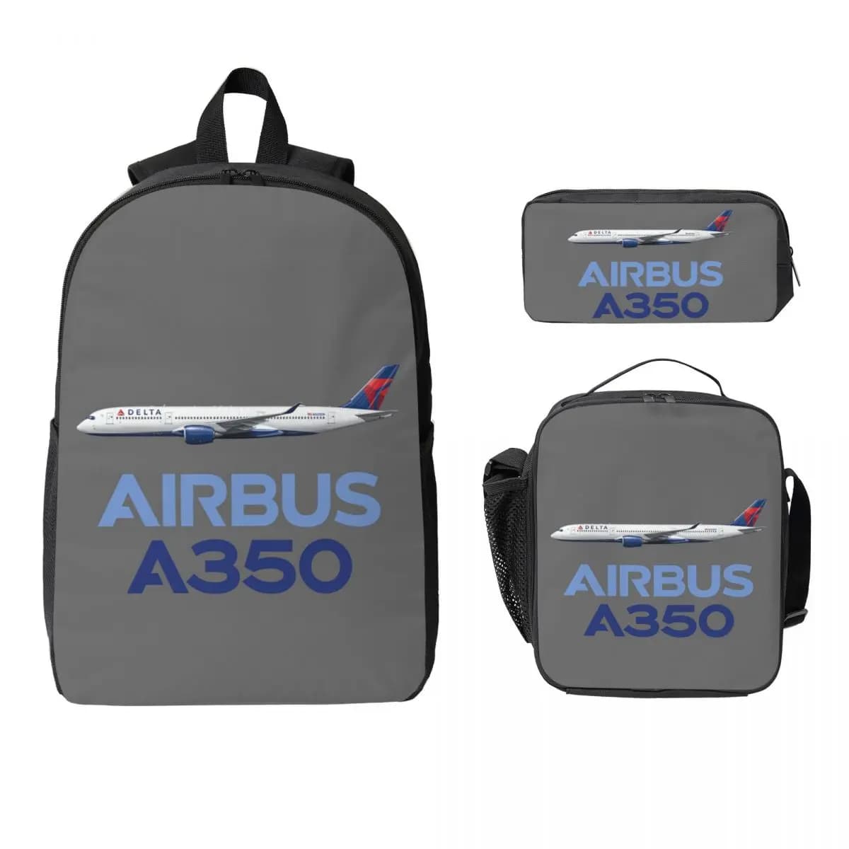 Nuovo Airbus Beluga A350 Zaino Studente Ragazzi Ragazze BookBag Borsa da scuola Borse a tracolla per computer 3ps Borsa da pranzo isolata Astuccio