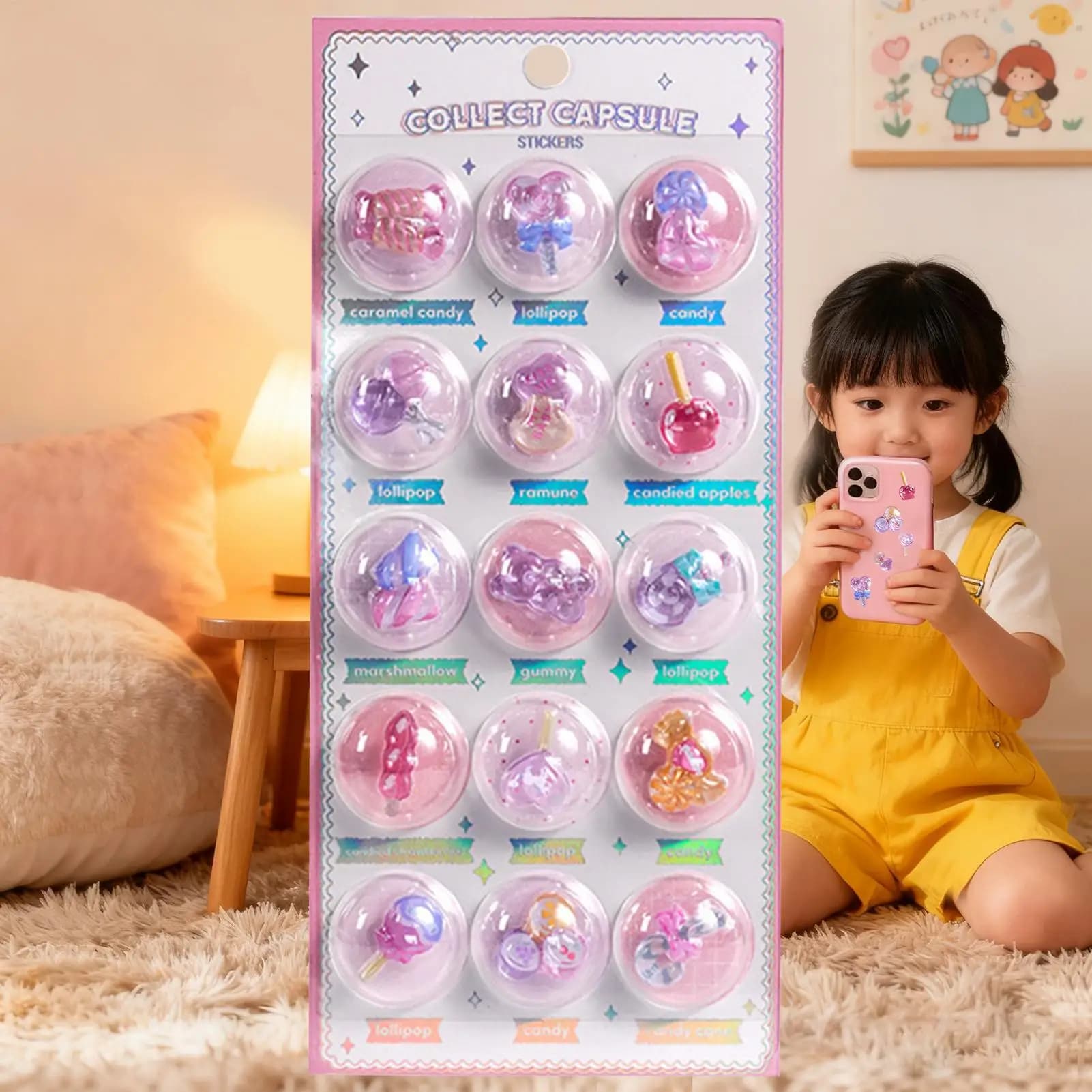 Adesivi 3D a Cartone Animato, Decorazioni Carine per Diari, Decalcomanie per Custodie Telefono, Quaderni, Agende, Scrapbooking, Laptop, Artigianato, Bambini e Ragazze
