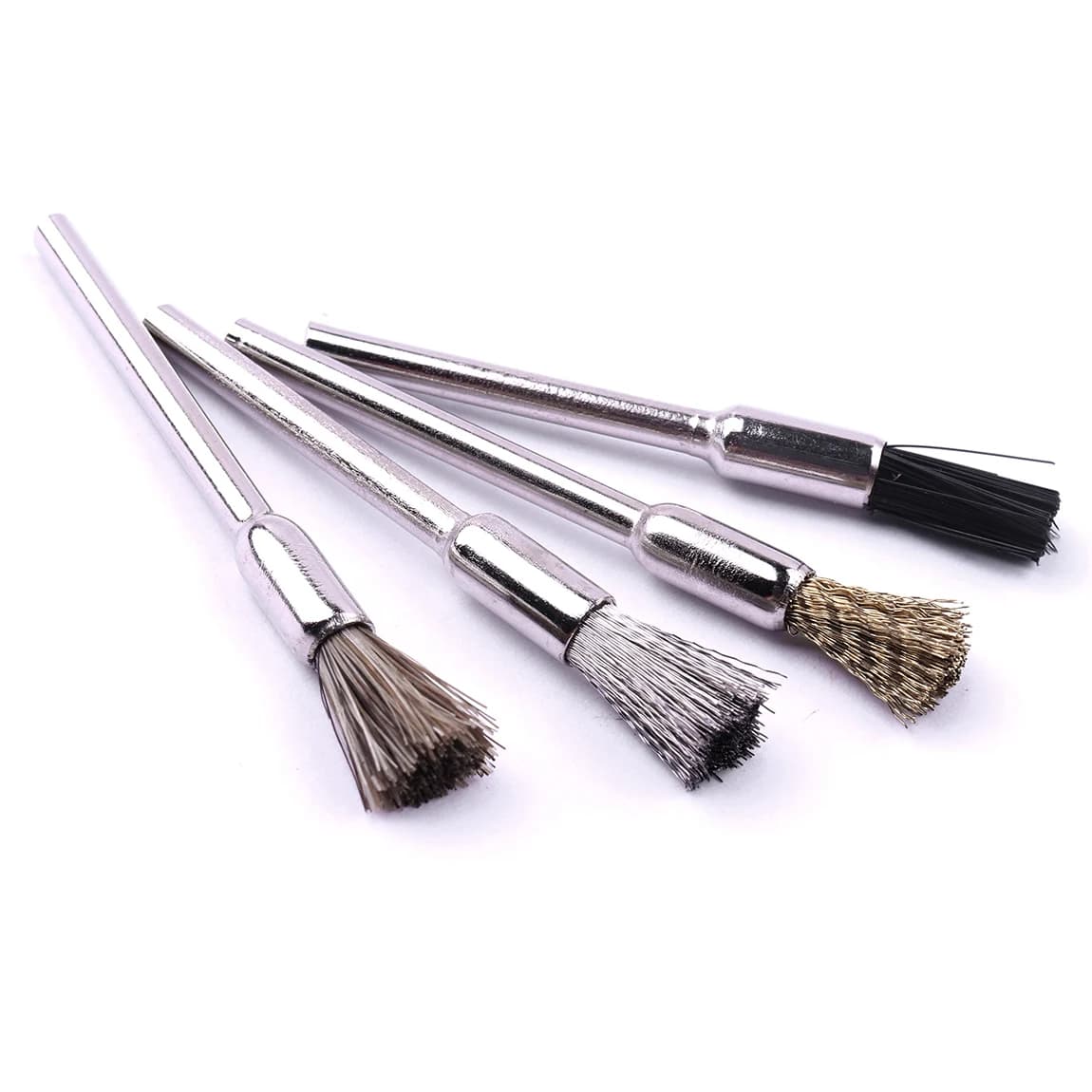 4pcs Pencil Polishing Wheel Brush Set 3mm Shank Electric Drill Brush Power Rotary Tools Abrasive Accessories