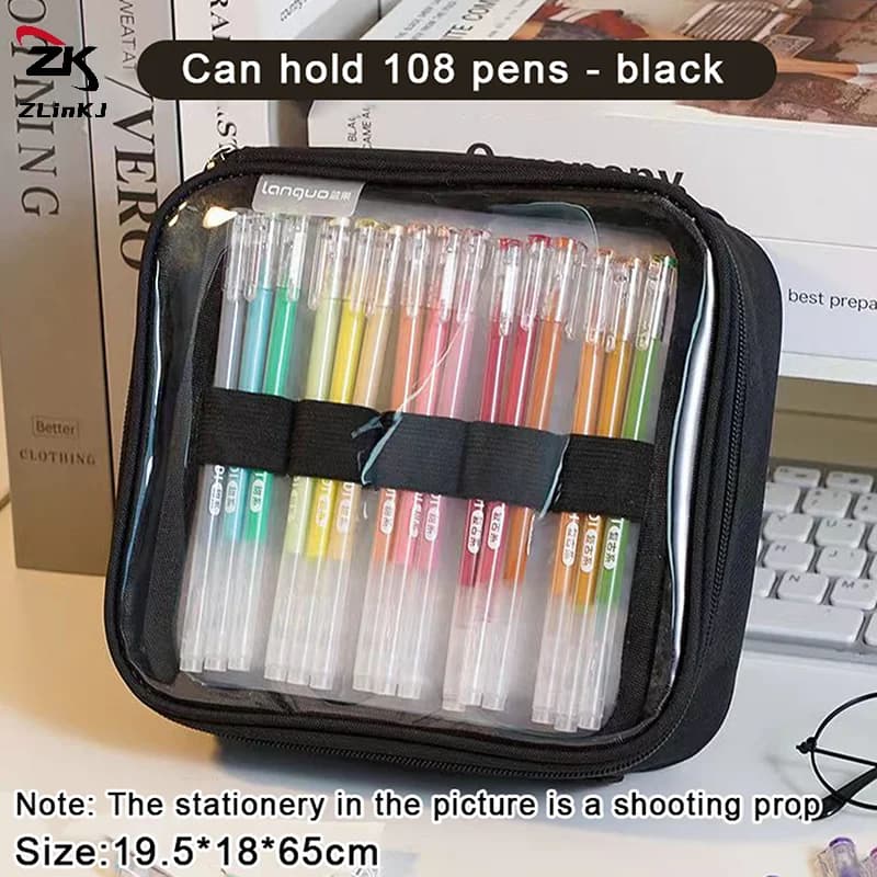(ZYDD01) 1 pz custodia per penna a colori portatile contabilità a mano borsa per penna di grande capacità può contenere 36/108 borsa per cancelleria con penna gel