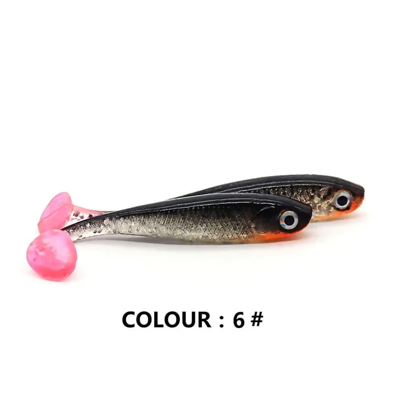 1 pz 7 cm/2.1g Richiamo di Pesca T-coda Esca Esche Morbide Esca In Silicone Pesca in Mare Swimbait Jigging Wobblers Affrontare Pesca Spinnerbait