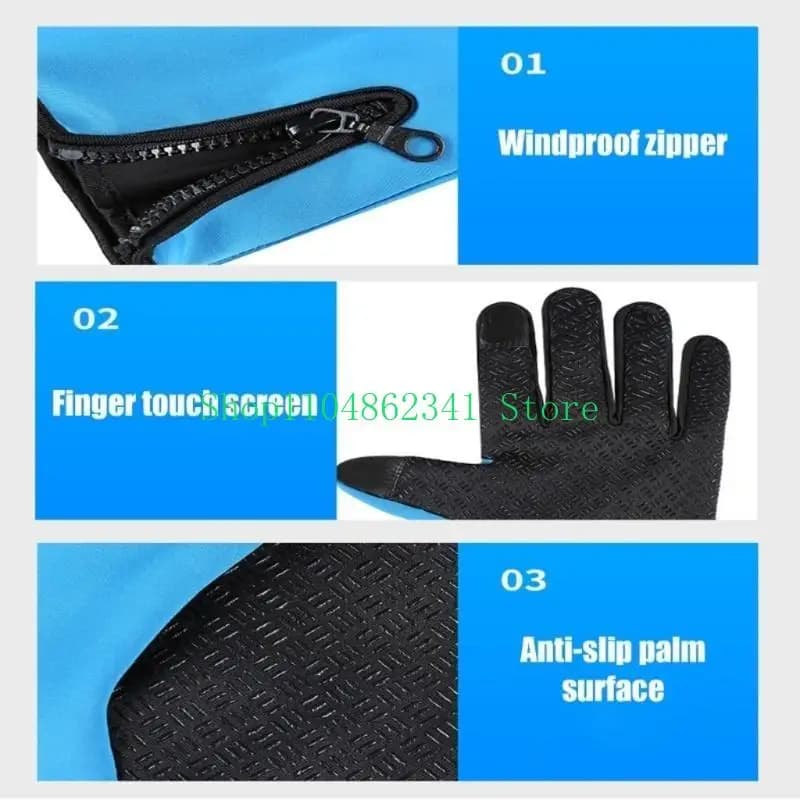 5ASD Guanti con schermo tattile impermeabili unisex per lo sci, il ciclismo con impugnatura antiscivolo per tutte le stagioni