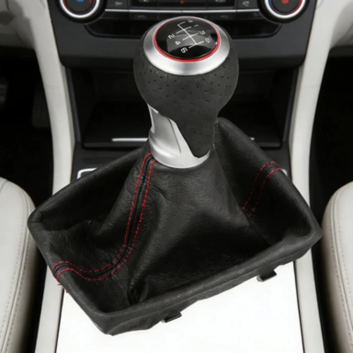 Pomello del Cambio Manuale a 6 Marce con Copertura in Pelle PU per Audi A4 B6 B7 2000-2008, Parti per Leva del Cambio Auto