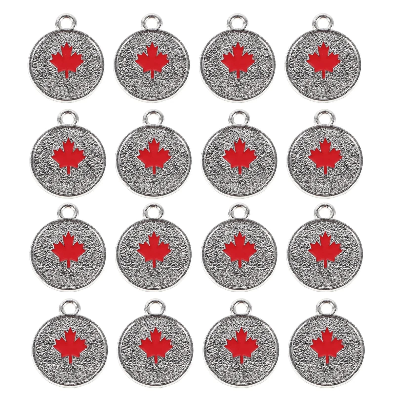 25Pcs Canadian Flag Pendant Jewelry Maple Leaf Metal Charms for DIY Necklace Bracelet Keyring Handbag Charm Canada Day Souvenir