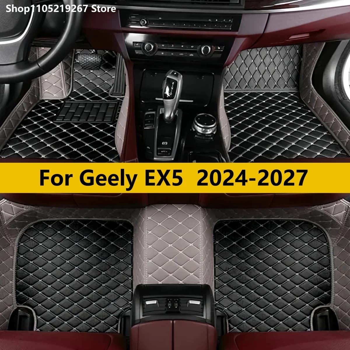 Tappetini Auto in Pelle Impermeabili per Geely EX5 Galaxy E5 2024 2025 2026 2027 - Set Completo di Accessori Interni Auto