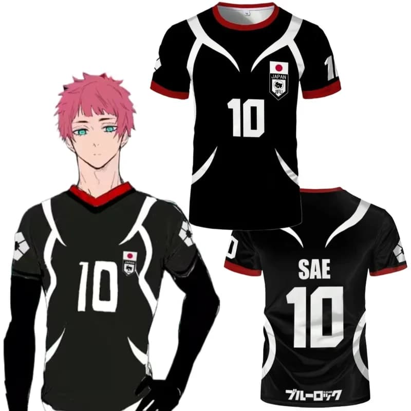 ♠ 2026 ❤ Maglia Cosplay Anime Blue Lock SAE, Maglia da Calcio U20 Giappone, Costumi Cosplay Oliver Aiku CHOU, Uniforme da Calcio Shidou 3D Pr ↙