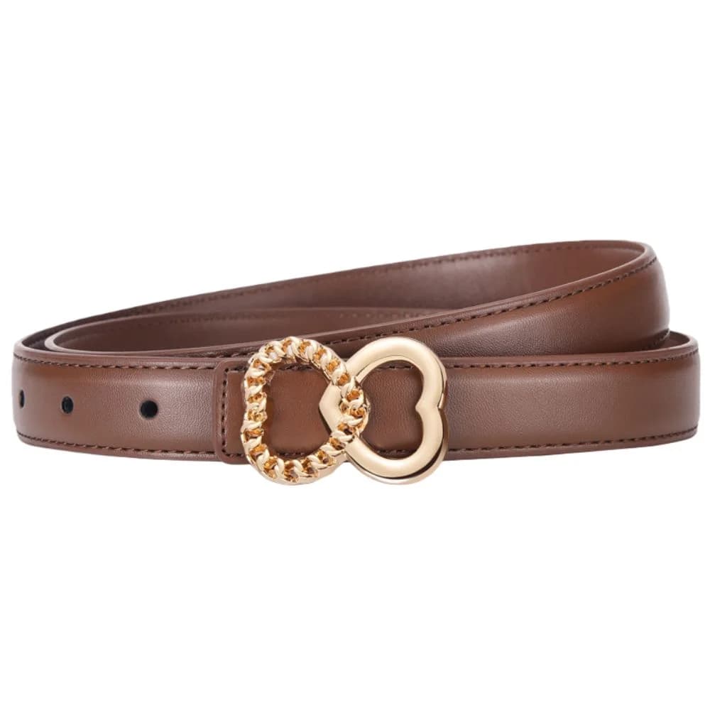 Cintura con fibbia a forma di cuore in oro rosa, stile coreano, elegante cintura da donna YK2 in pelle PU per signora e ragazza