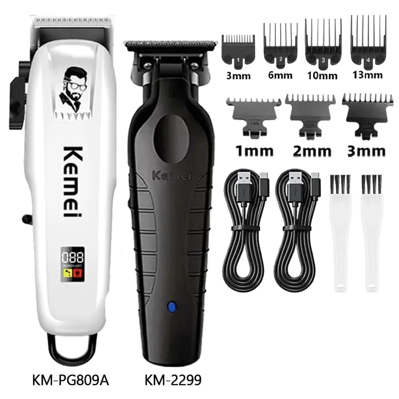 Kemei Hair Clipper Km-PG809A Km-2299 Km-1102 Barber Blading Hair Cutting Machine Clipper Grooming Cordless Rechargeable Shaver