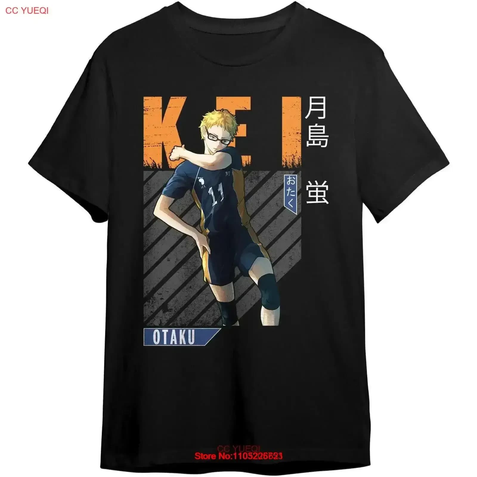 Haikyuu Anime giapponese Comic Haikyu Pallavolo Kei Tsukishima Shoyo T Shirt vintage Lavato Allungato homme moda Traspirante