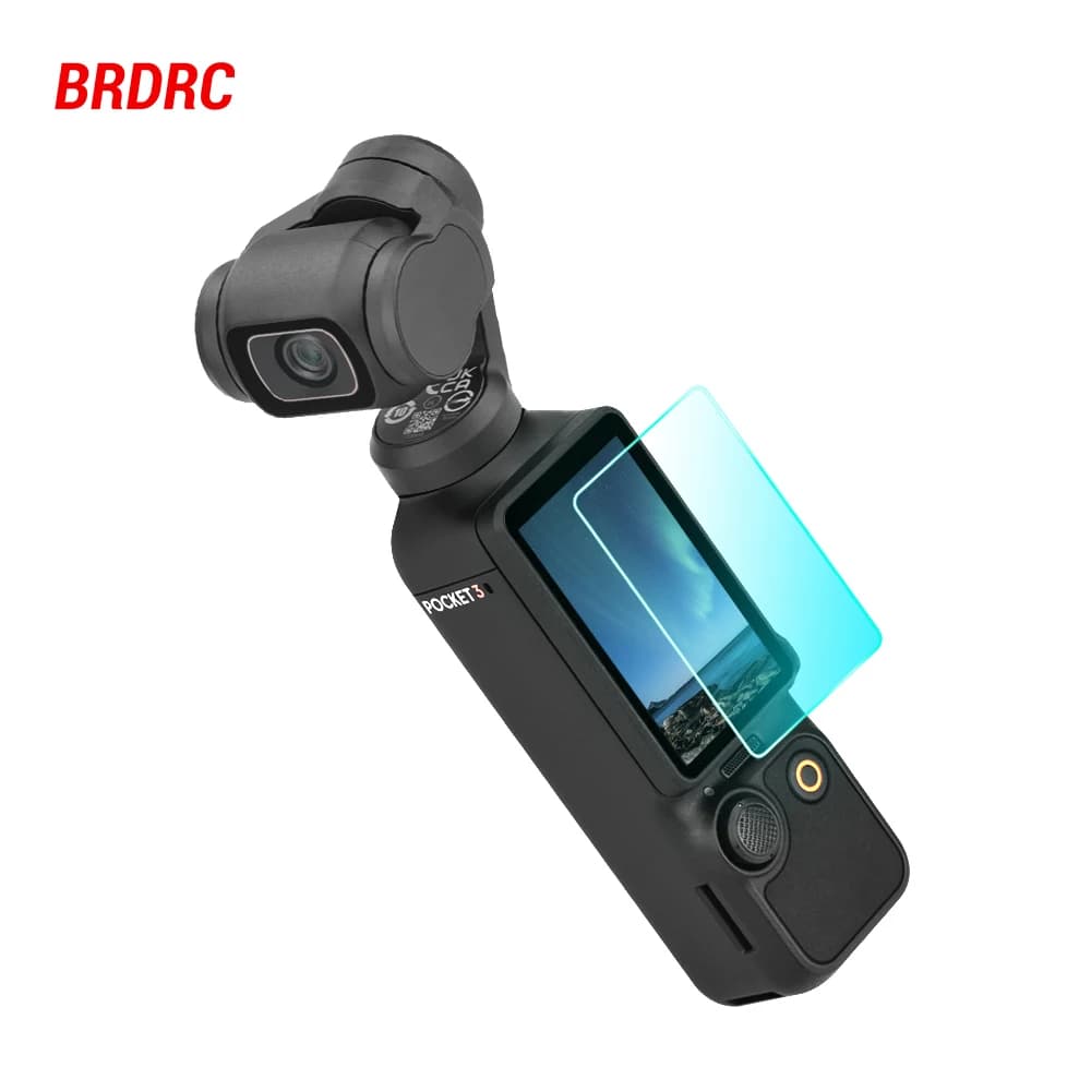 Pellicola Protettiva BRDRC per DJI OSMO Pocket 4 3, Accessori, Lente HD, Vetro Temperato, Sensibile al Tocco