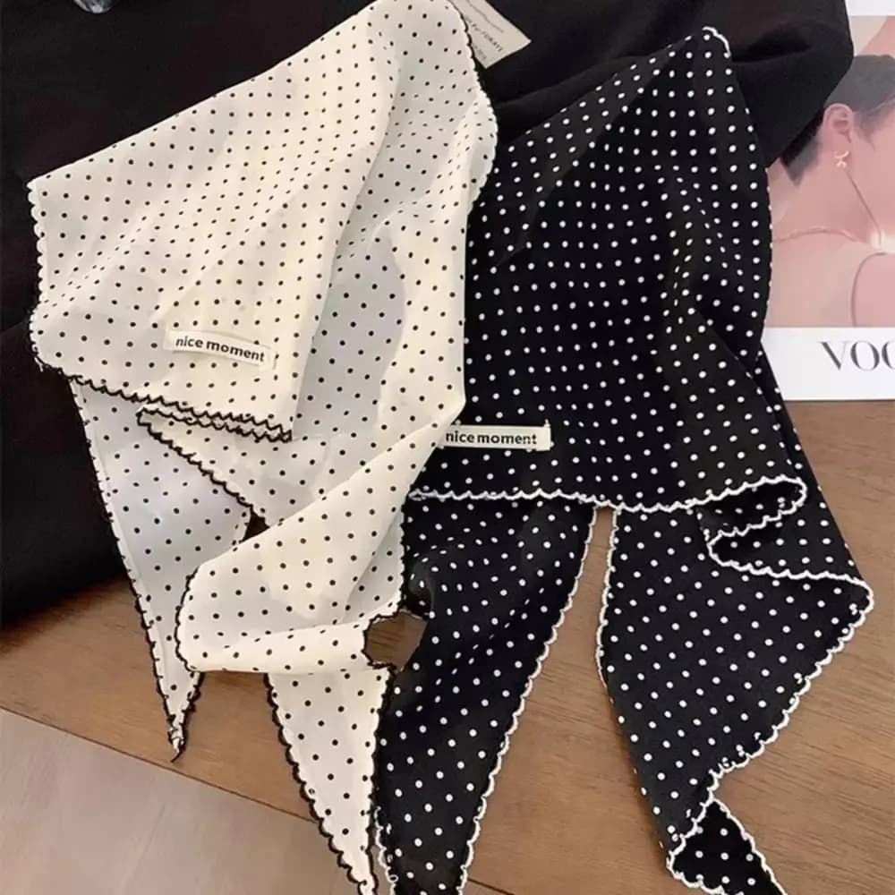 Fashion Beach Triangular Hair Band Lace Trim Breathable Triangular Headscarf Versatile Polyester Silk Scarf Summer