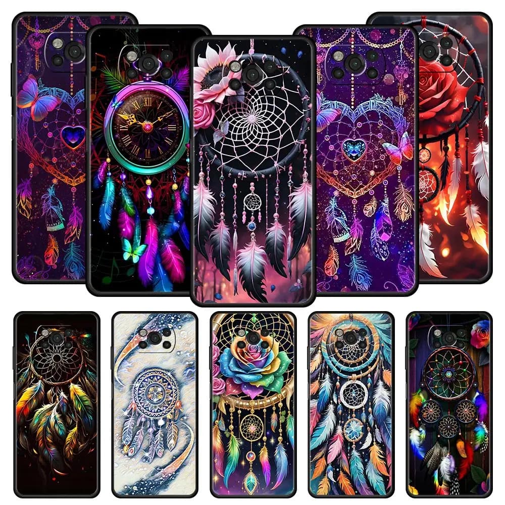 Phone Case for Xiaomi Poco F7 F6 F5 F4 F3 X7 X6 X5 X4 X3 NFC M4 C51 C55 GT 5G Soft TPU Cover Capas Cute Mandala Dreamcatcher Bag