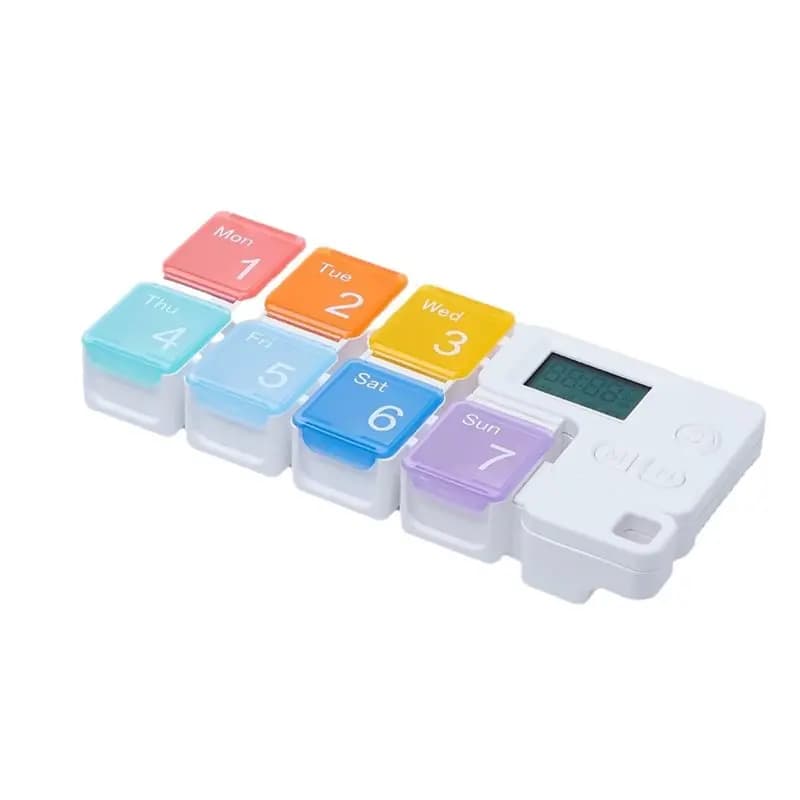 Promotional travel pills with reminders and alarms for pills, vitamins and supplements
