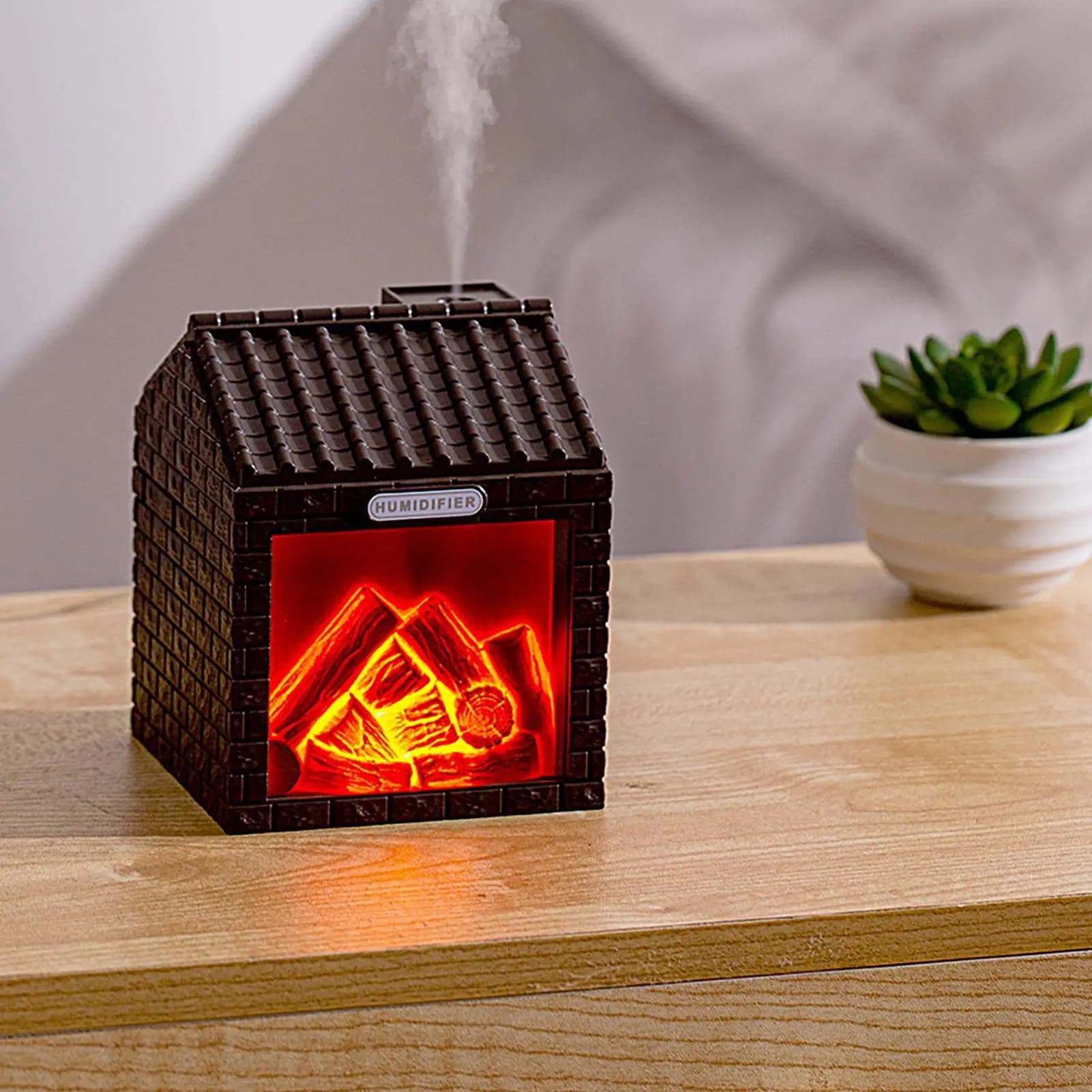 Camino Fiamma Diffusore d'aria Umidificatore Camino Fuoco Fiamma Aromaterapia Umidificatore Diffusore Silenzioso Nebbia fredda Atomizzazione Scrivania