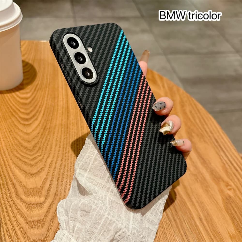 Carbon Fiber Phone Case with Texture Kevlar and MagSafe for Samsung Galaxy S25 S24 Plus S23 S22 S26 Ultra A56 A55 A57 A17