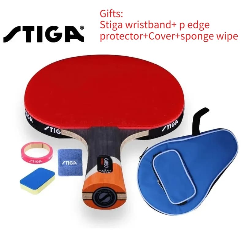 Stiga 6 Stars Table Tennis Racket with Double Pimples-in Rubber Ping Pong Tennis De Mesa Ping Pong Racket with Cover