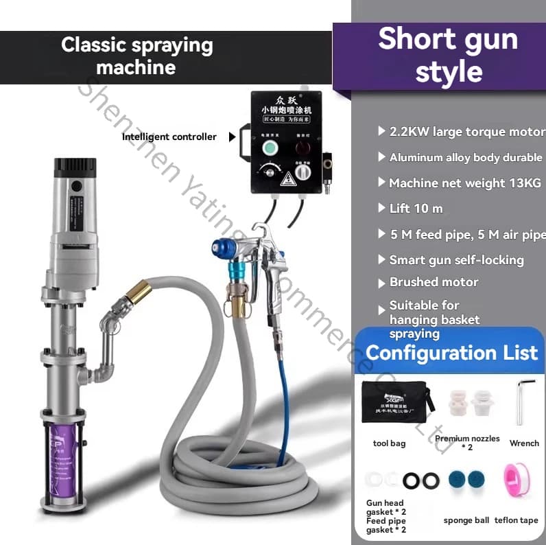 Macchina a doppia pistola X3 5M in acciaio per spruzzatura di vernice effetto pietra, impermeabile, resistente alle crepe, per malta e isolamento termico