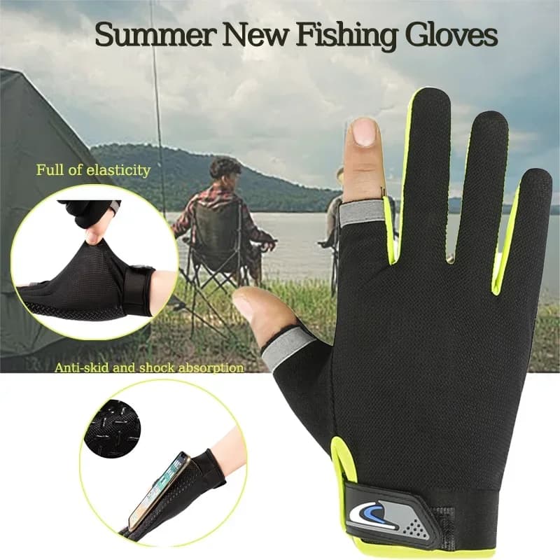 Summer Anti-Slip Touchscreen Fishing Gloves Sun-Proof Breathable UV Protection Cycling Fitness for Men/Women Angling & Outdoor