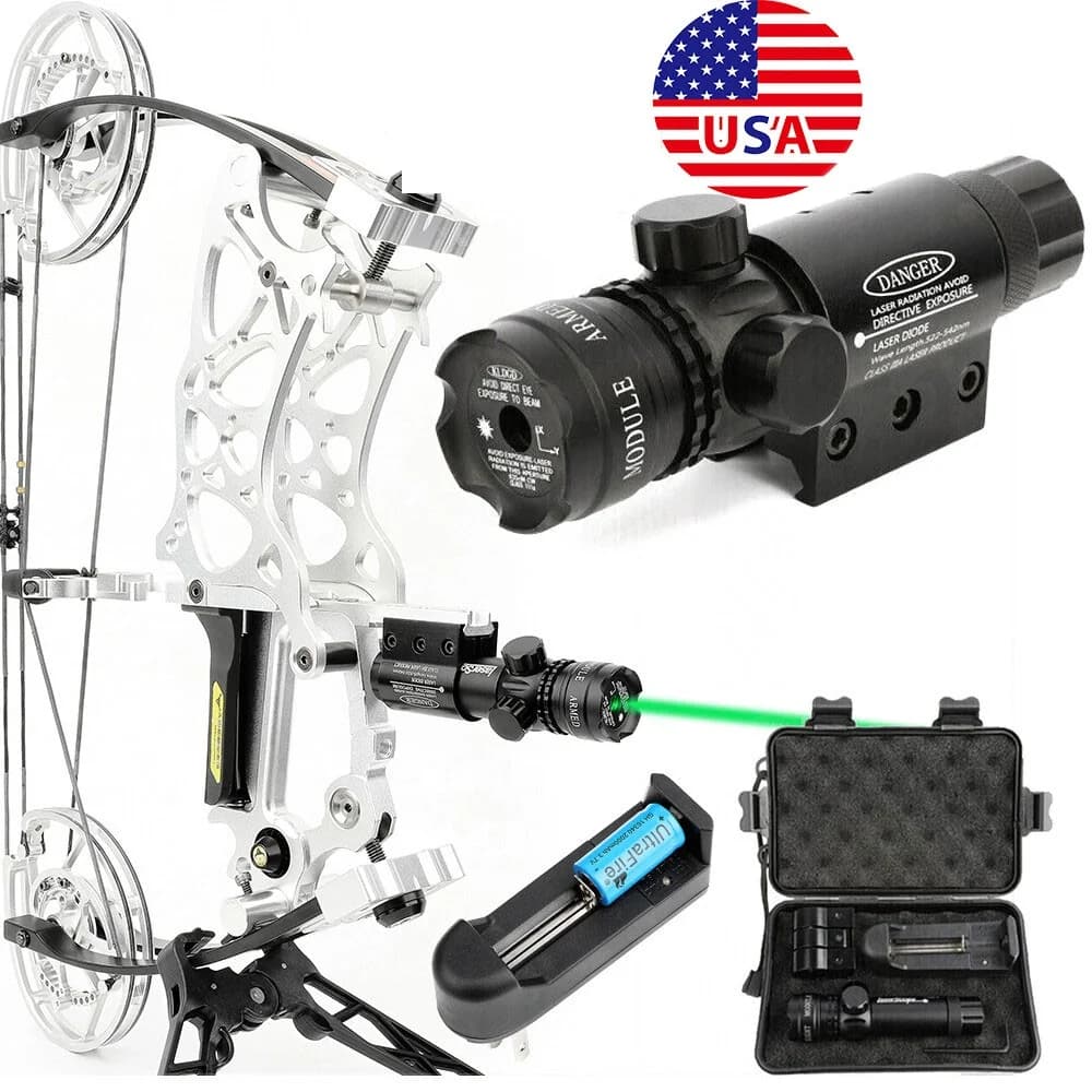 Tactical Green Dot Laser Sight Scope Stable 20mm Picatinny Rail Bracket Mount Reliable Archery Gear for Compound Bow Hunting Target Training Activities