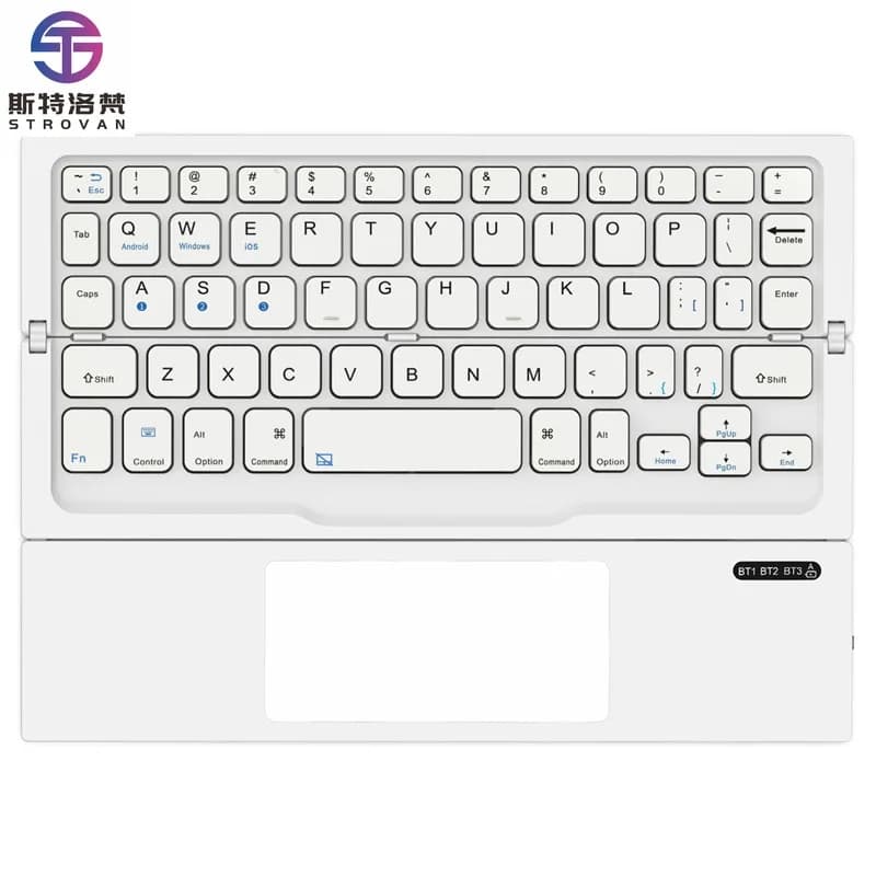 Nuova tastiera BT wireless USB compatta pieghevole Design portatile tascabile in metallo per iPhone Smartphone Tablet PC