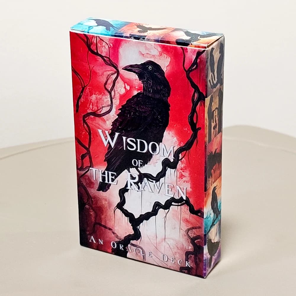 Mazzo Oracle Wisdom of The Raven - Mazzo Oracle da 52 carte 10,3 x 6 cm con arte originale surreale e fantasia Raven