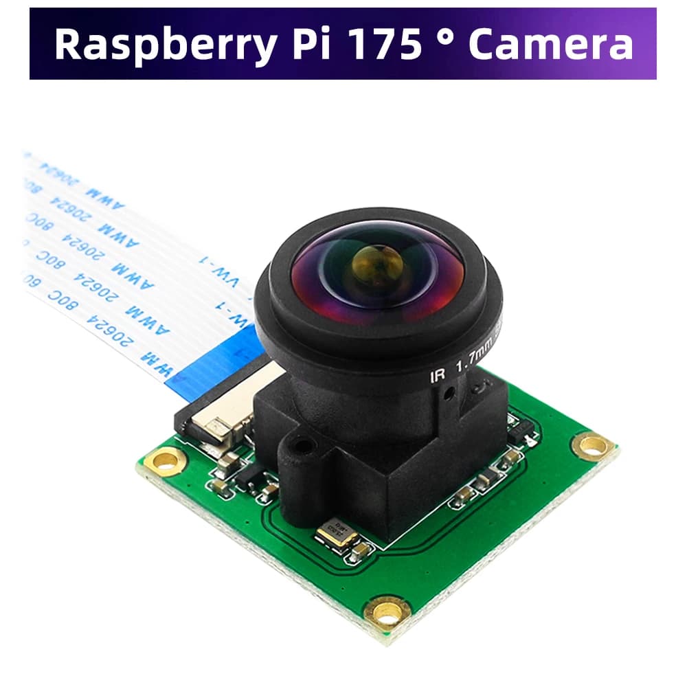 Camera Raspberry Pi Sensor OV5647 from 175 degrees 5mp wide angle camera module Fisheye for Pi 5 / 4B / 3B + / 3B / Zero 2 W 1.3