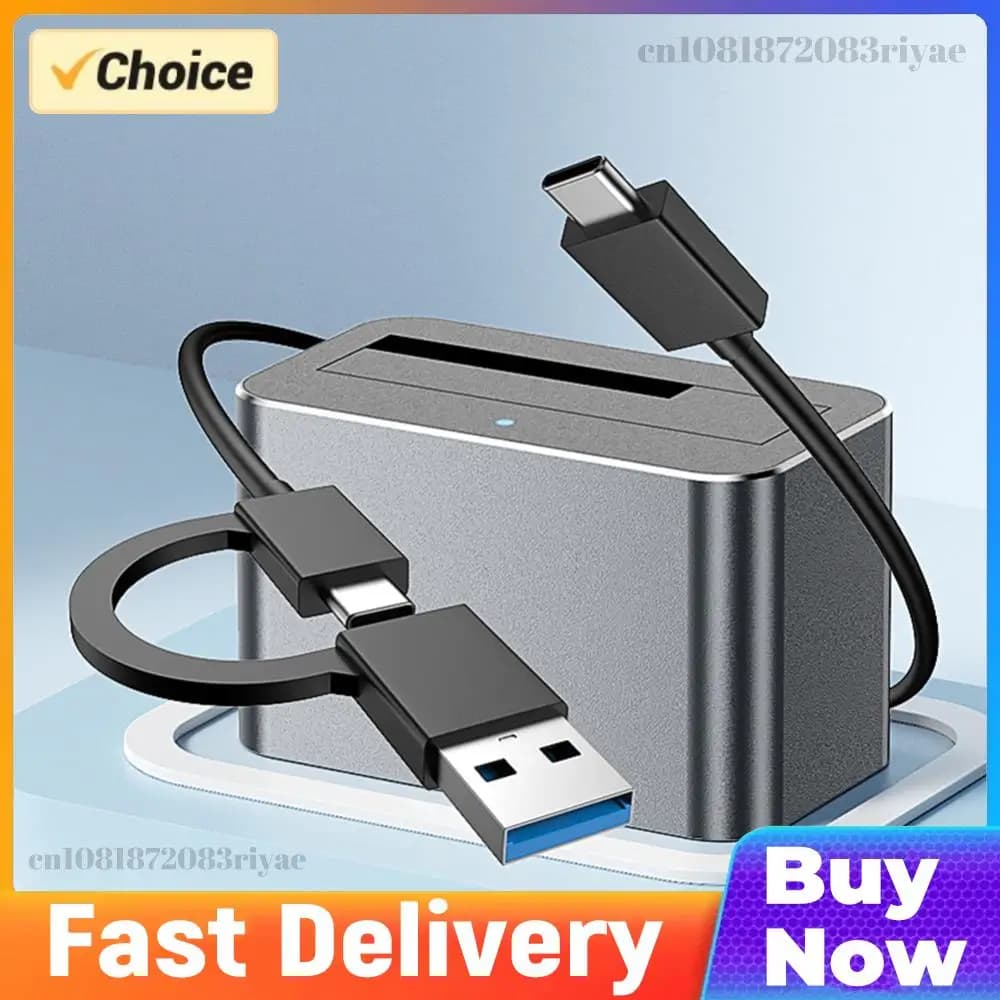 Docking Station per Hard Disk, Convertitore Lettore, Box Esterno USB 5Gbps per HDD/SSD SATA/SAS da 2.5/3.5 Pollici