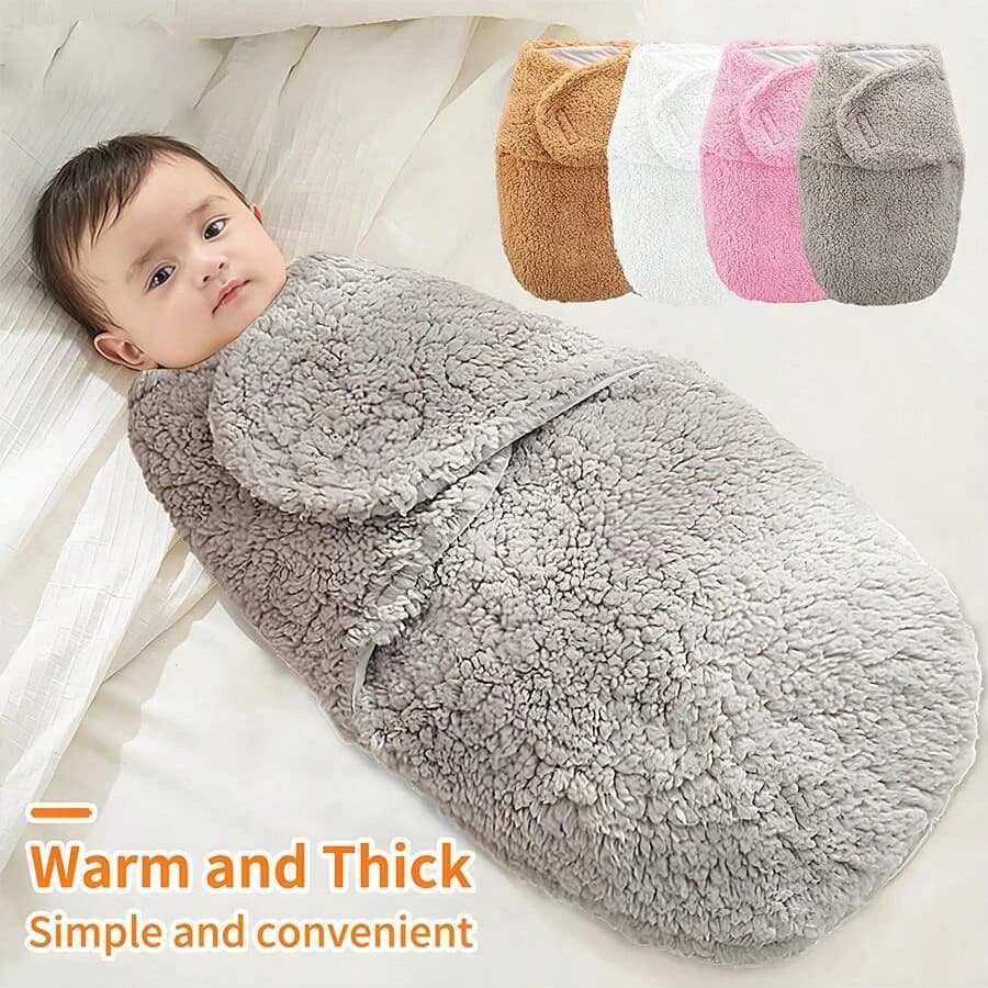 1Pc Baby Swaddle Blanket, Autumn Thickened Wrap Blanket, Soft and Comfortable Lamb Fleece - Skin-Friendly and Warm, Anti-Startle Swaddle for Newborns, a Gift for Your Baby for Halloween, Christmas, Thanksgiving, and New Year!