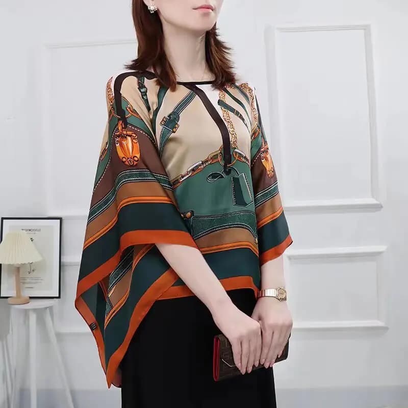 110*110cm Fashion Scarves Women Pullover scarf Shawl Print Silk Satin Hijab Female Bandana Luxury Brand Square Ladies bandanna