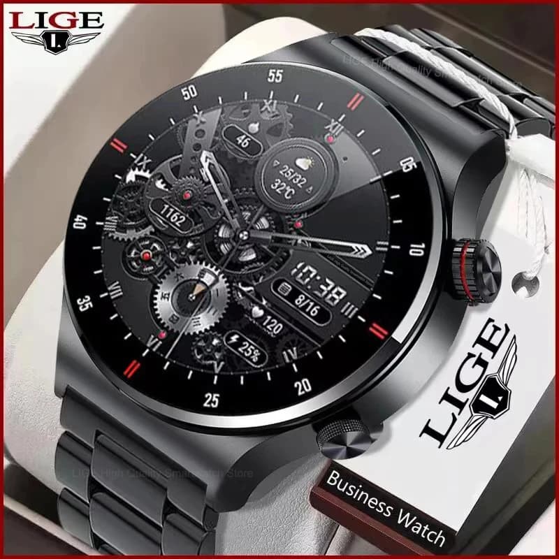 LIGE ECG + PPG Chiamata Bluetooth Astuto Della Vigilanza Degli Uomini 2023 Braccialetto di Sport NFC Impermeabile Orologio Personalizzato Viso Uomini SmartWatch Per IOS Android