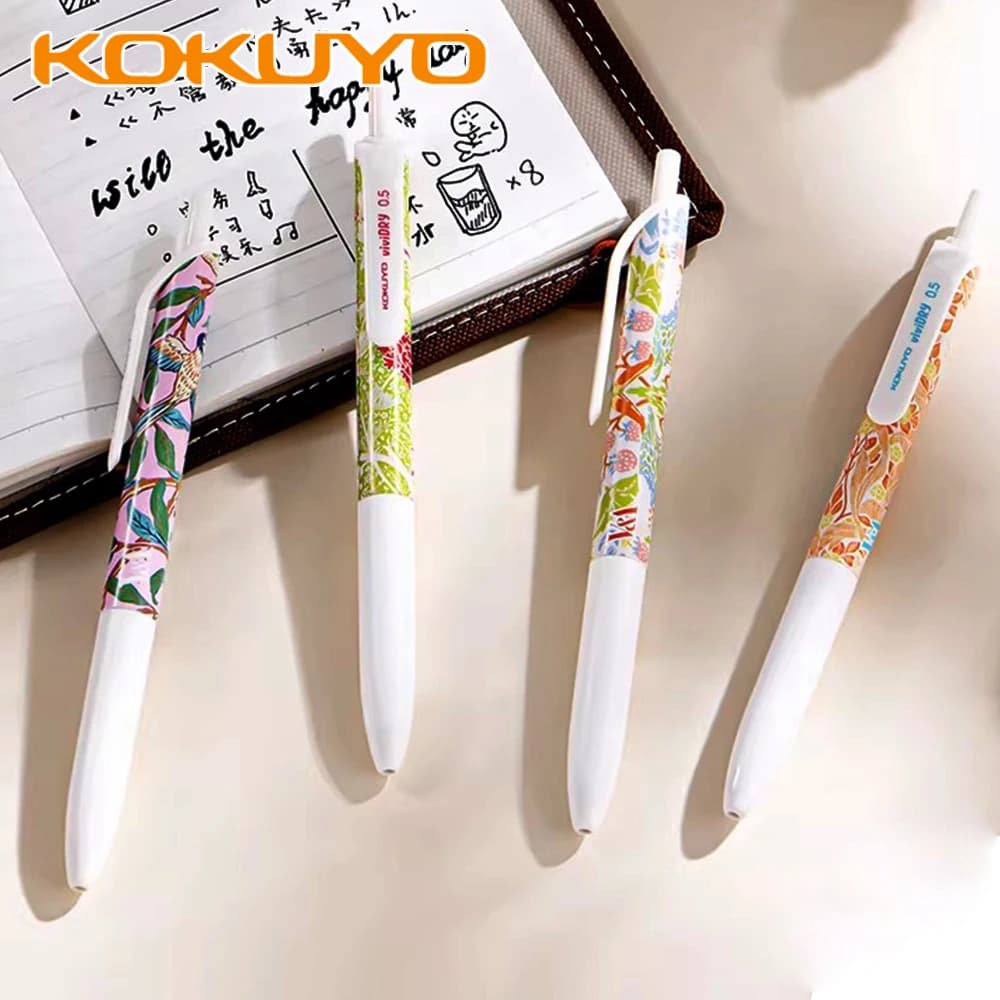4 penne gel KOKUYO giapponesi a pressione, ad asciugatura rapida, per scrivere, nere, 0,5 mm, con nucleo sostituibile, per firma, scuola, ufficio, forniture artistiche
