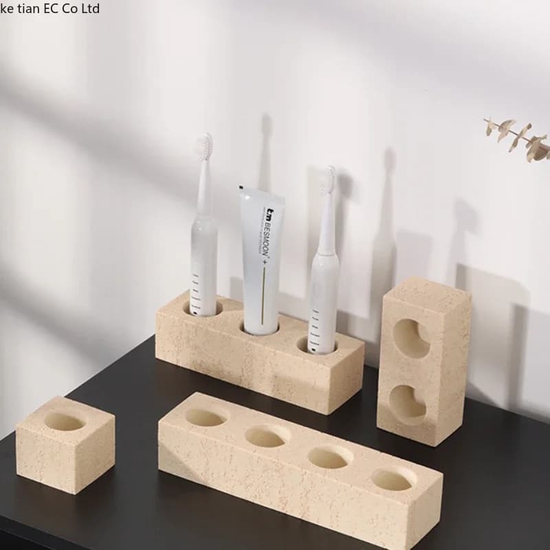 Wabi-sabi Wind Tunnel Stone Electric Toothbrush Holder Bathroom Toothbrush Storage Rack Light Luxury Advanced Toothbrush Holder