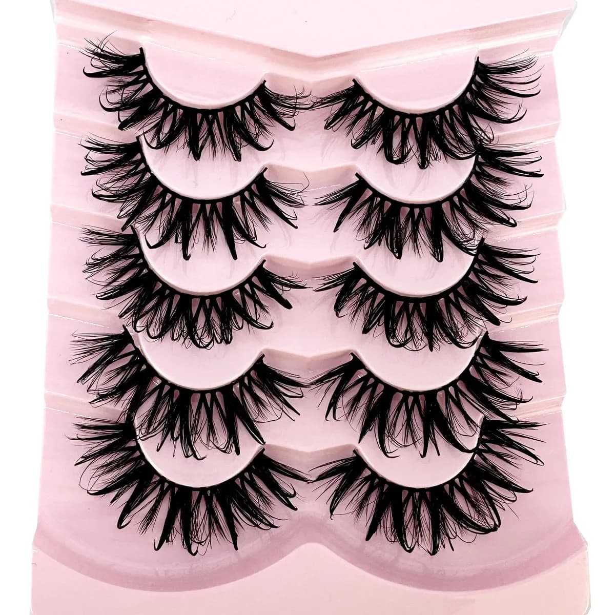 AMSDCN 5pairs Dramatic Drip False Eyelashes Spiky Wet Look False Lashes Hydrated Effect Fake Eyelashes 5Pairs Multi-Pack