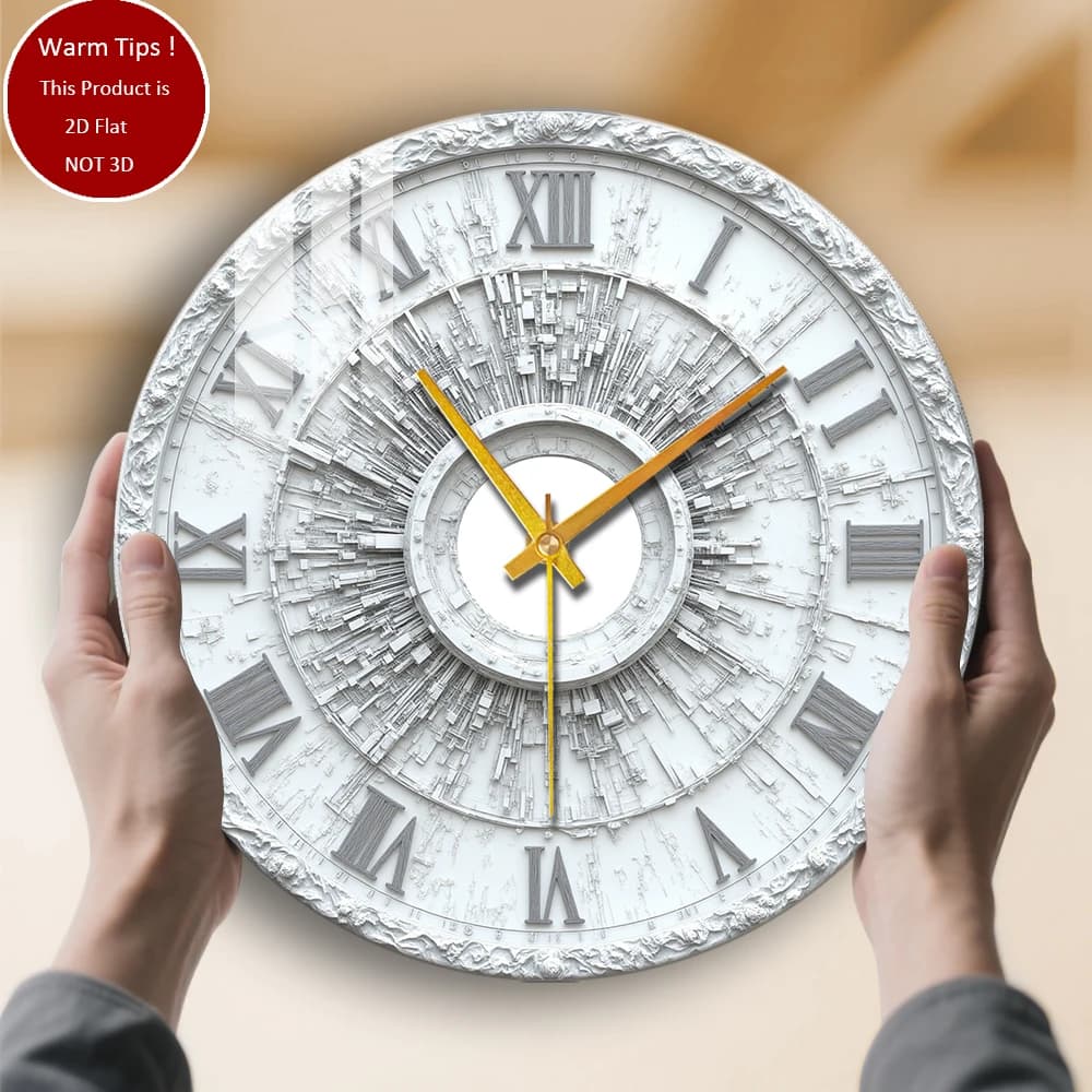 Tempered glass wall clock with Roman numerals, suitable for wall decorations or table display everywhere