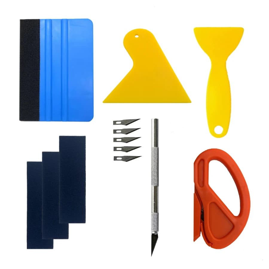 Nuovo Kit di attrezzi per avvolgere la pellicola dell'auto Set di tergipavimento taglierina per raschietto in vinile per accessori per auto tinta per finestre del veicolo strumenti di avvolgimento