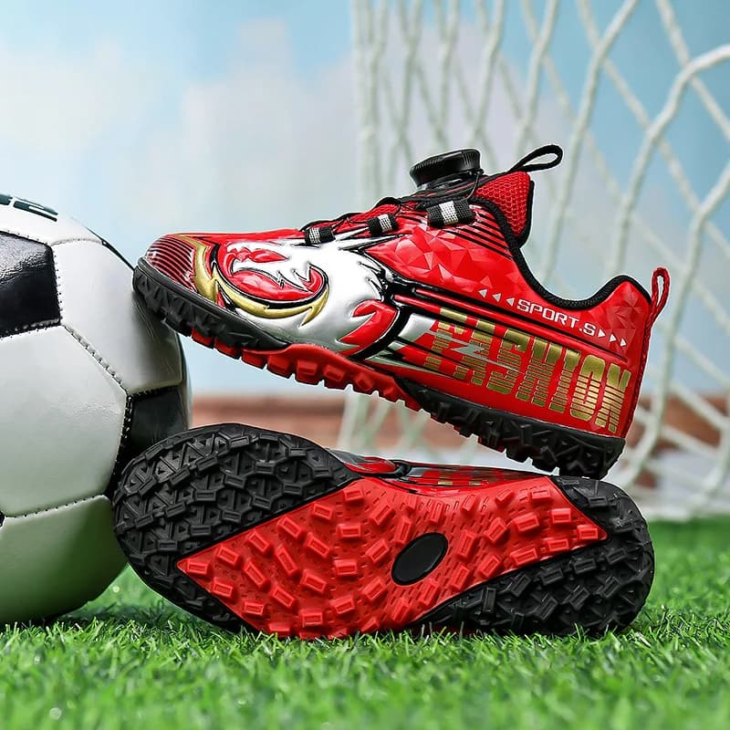 Children's soccer shoes Training soccer heels for boys and girls with rotating buckle and soft studs for youth sports