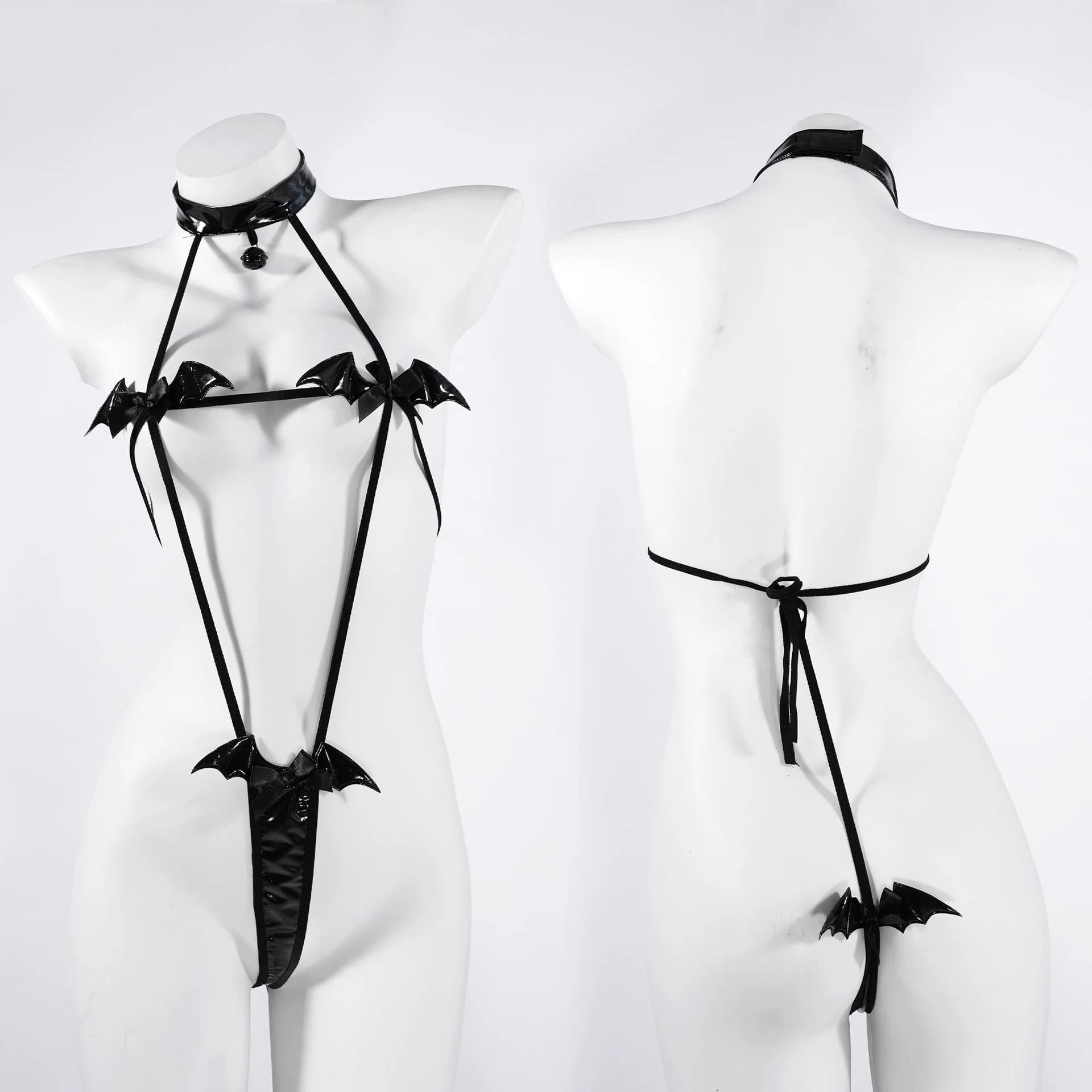 Body intimo da donna traforato, sexy, senza cavallo, con fiocco, trasparente, lingerie erotica, perizoma, costumi erotici
